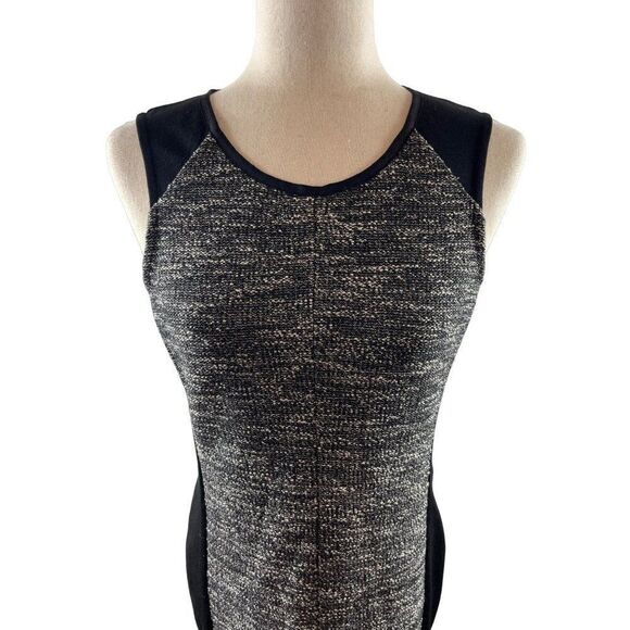 Eileen Fisher Boucle Tweed Sheath Dress Ponte Panels Size XS Black Career Chic - Picture 3 of 9